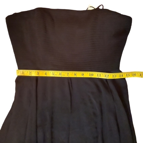 NWT Fame and Partners Black Strapless Chiffon Gown Size 6 - Picture 11 of 13
